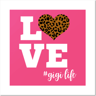 Love Gigi Life Leopard Print Heart Posters and Art